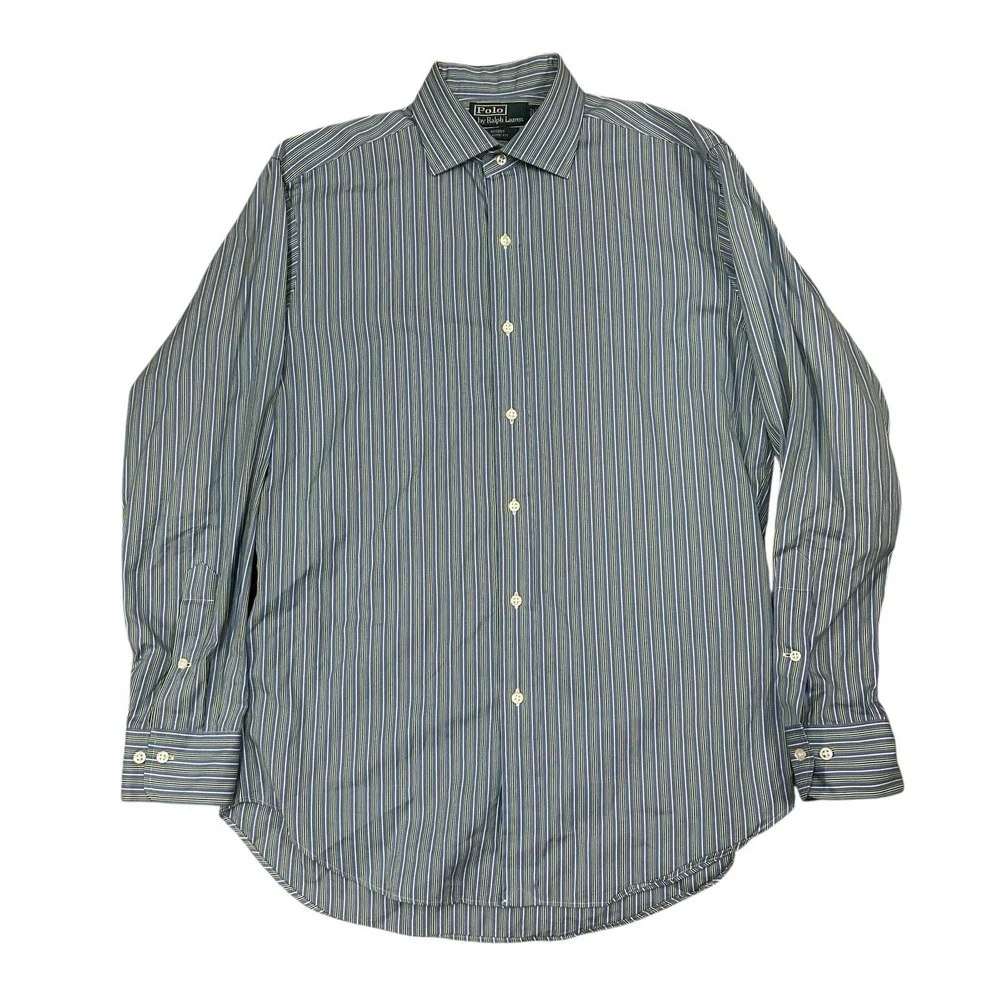 Polo Ralph Lauren Regent Classic Fit Button Up Shirt Mens 15.5 32/33 Blue Stripe